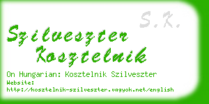 szilveszter kosztelnik business card